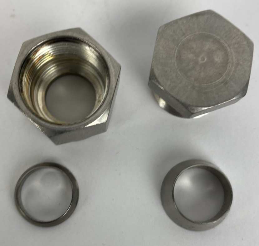 OEM Swagelock 1" Tube Cap - Double Ferrule 316 Stainless Steel Compression Tube