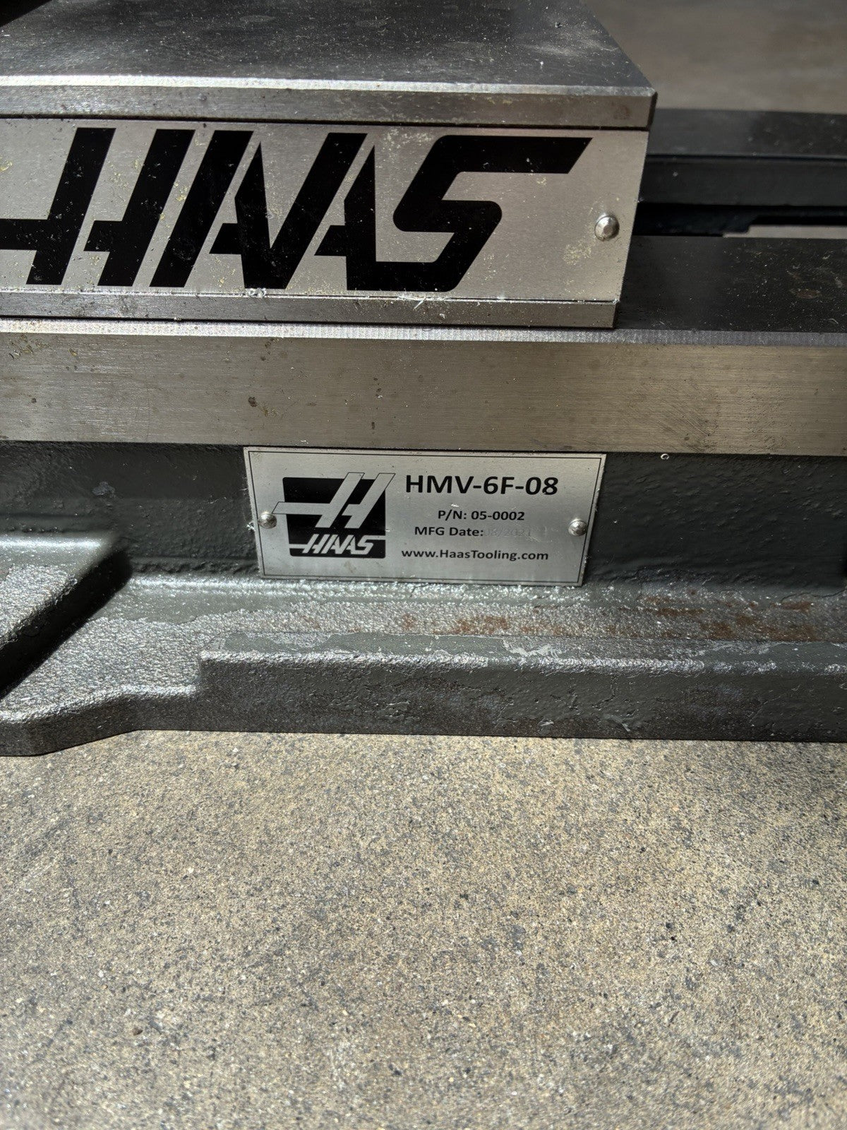Haas HMV-6F-08 6" CNC Milling Machine Vise 8" Opening P/N 05-0002 Fixed Jaw