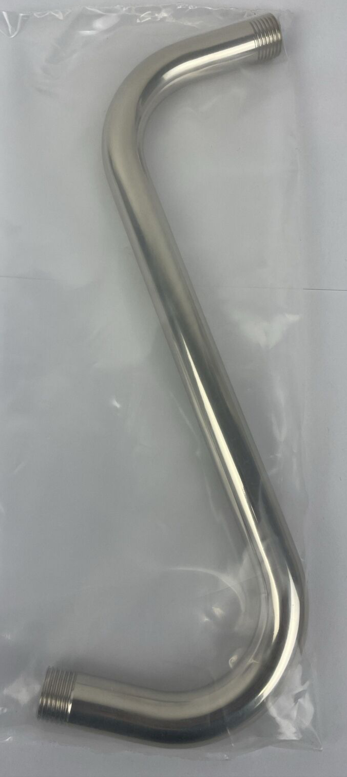 Jaclo Brass 8038-PN S Shape Shower Arm 1/2" x 8" High 8" Deep Polished Nickel