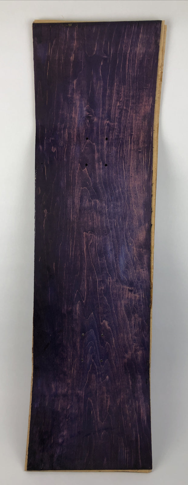 Skateboard Deck Blank Uncut 10" x 34" w 14.25 Wheelbase Pre Drilled Purple Stain