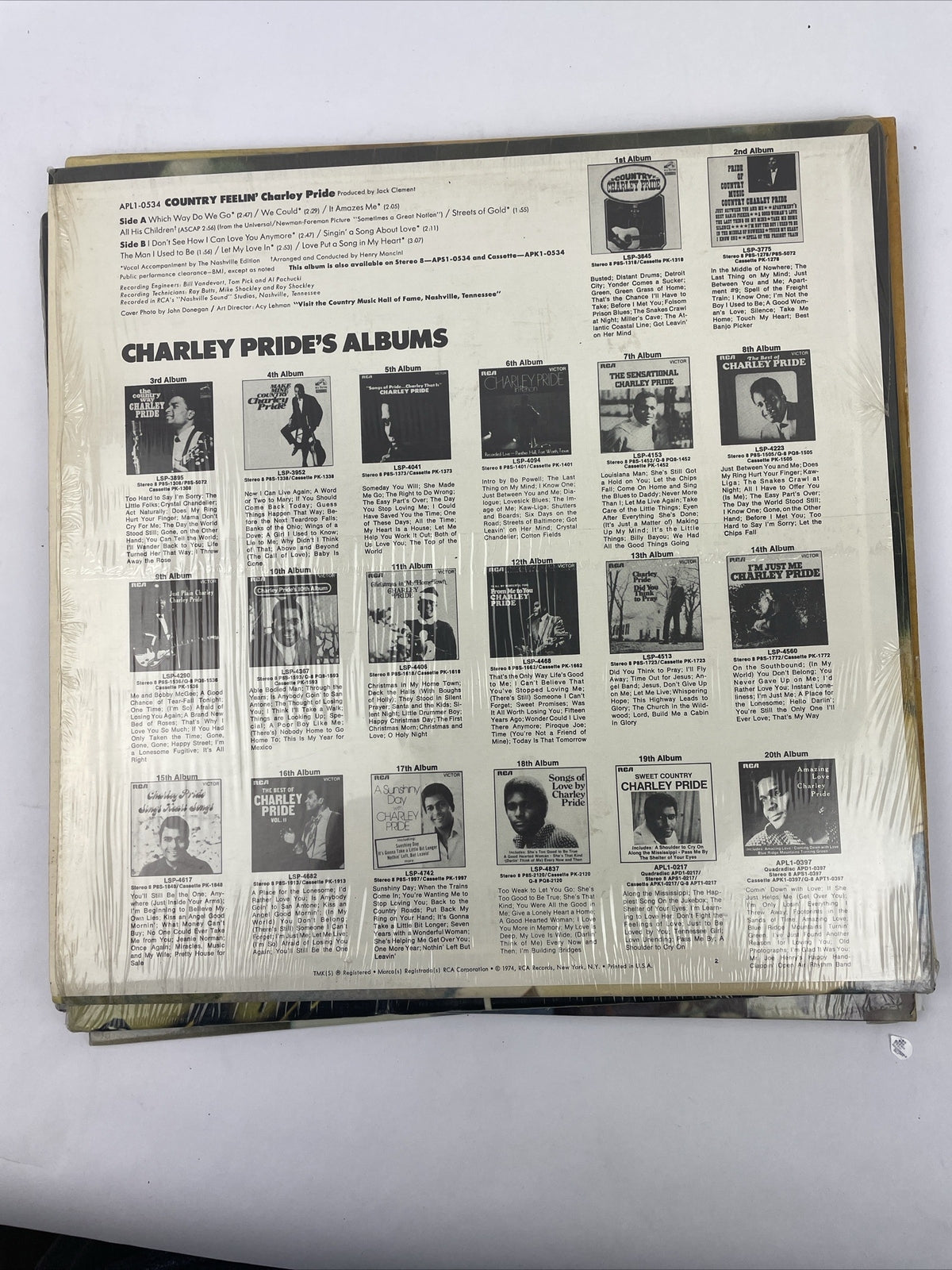 Charlie Pride LOT of 5 RCA LP Vinyl Albums 1970 / 1971 / 1972 / 1973 / 1974