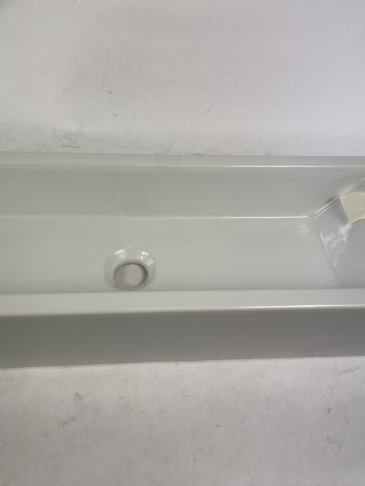 Catalano long rectangular wall mounted ceramic sink 39.5 inch modern bathroom basin white
