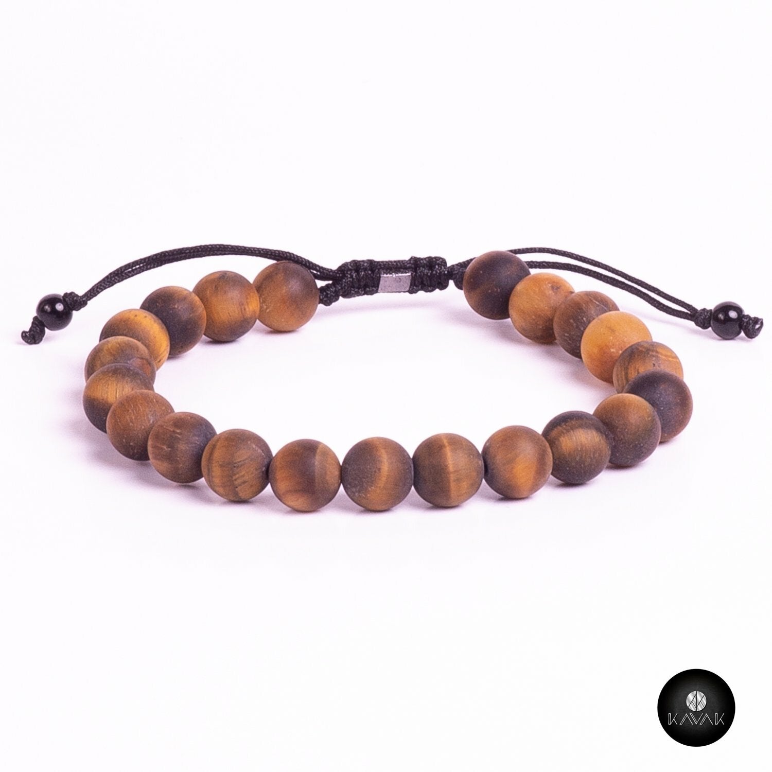 Kavak Handmade Men's Bracelet Genuine Tiger eye Beads stones