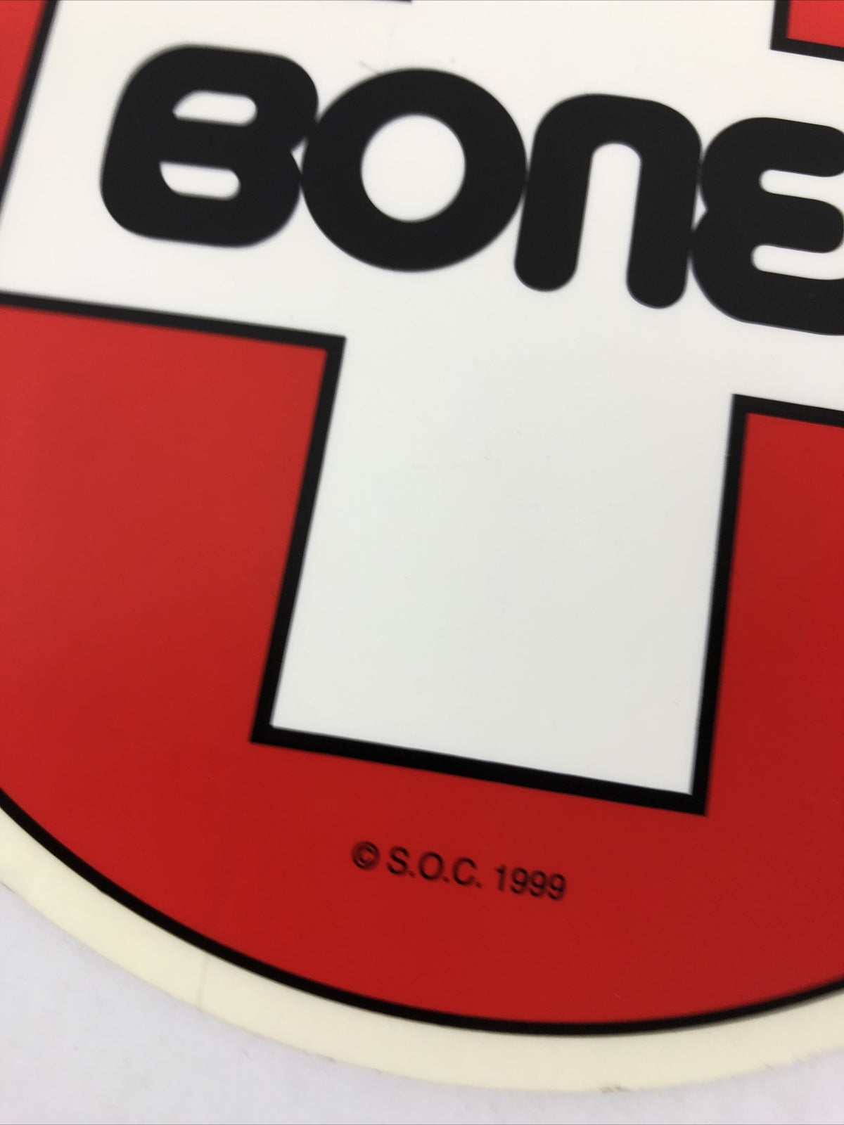 NOS Authentic S.O.C. 1999 Bones Bearings Skateboard Sticker Swiss Circle 6.25"