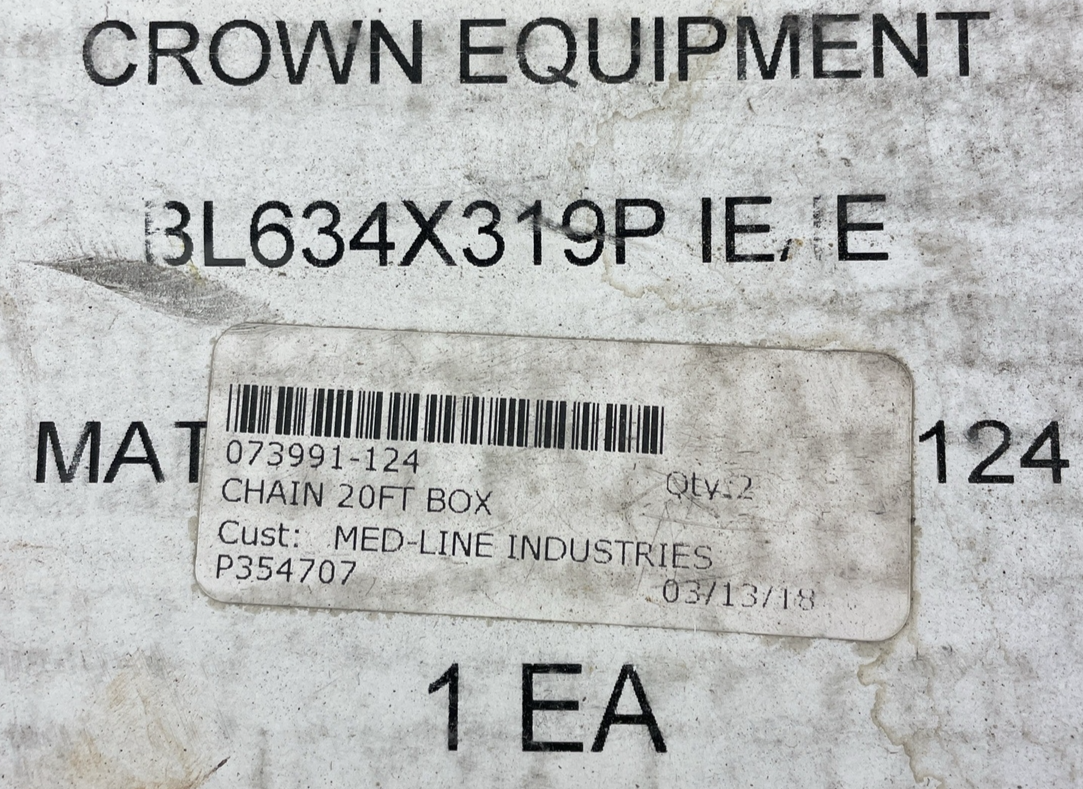 Crown Integrity Parts 073991-124 Chain 20 Ft NOS