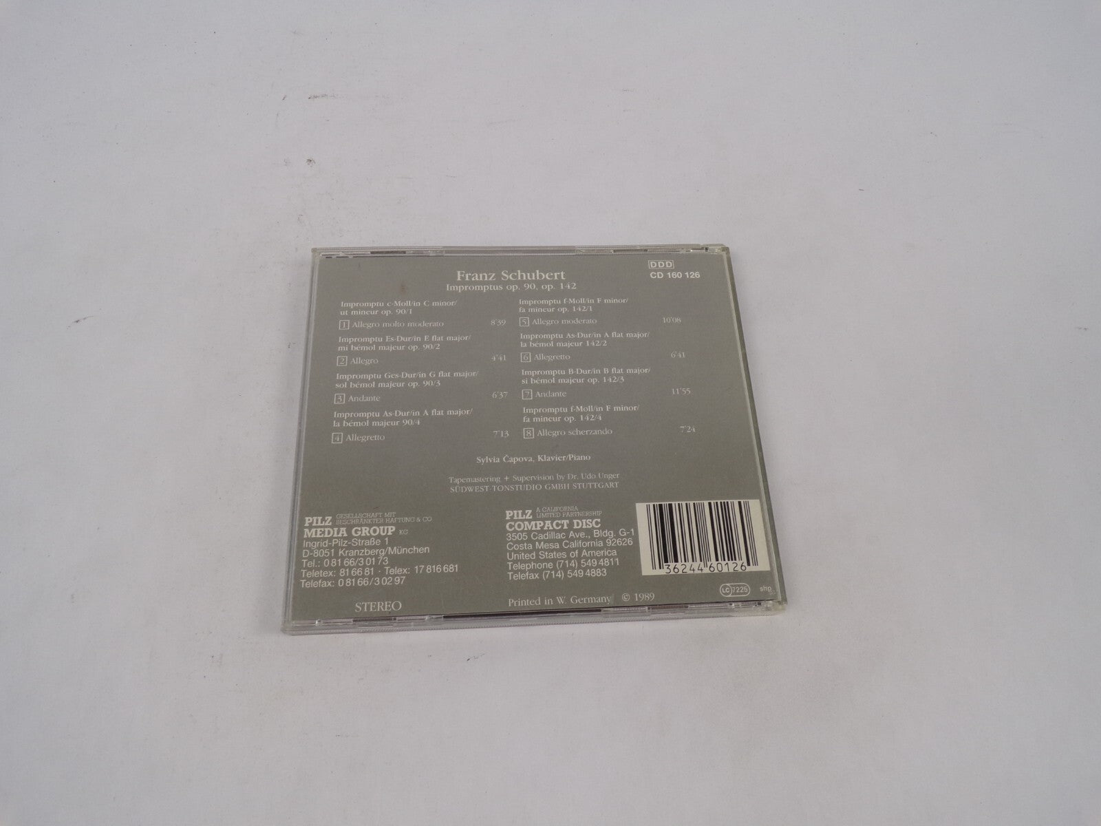Pilz Vienna Master Series Digital-Classic Franz Schubert 8 Impromptus CD#69