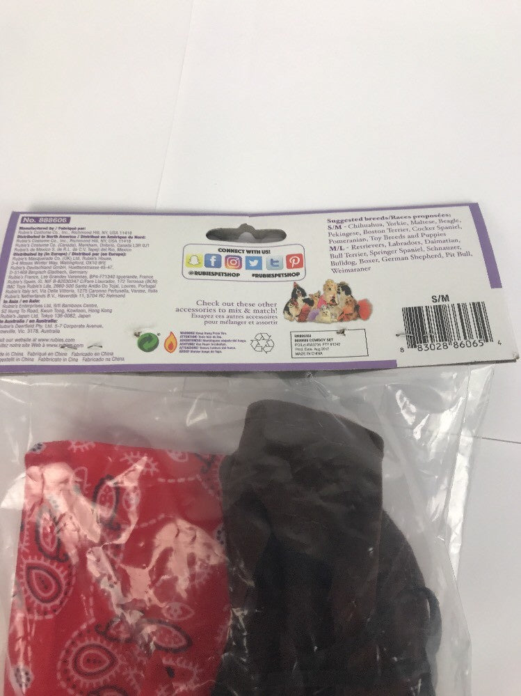 Rubie's Boutique pet cowboy accessory set for small to medium dogs and pets