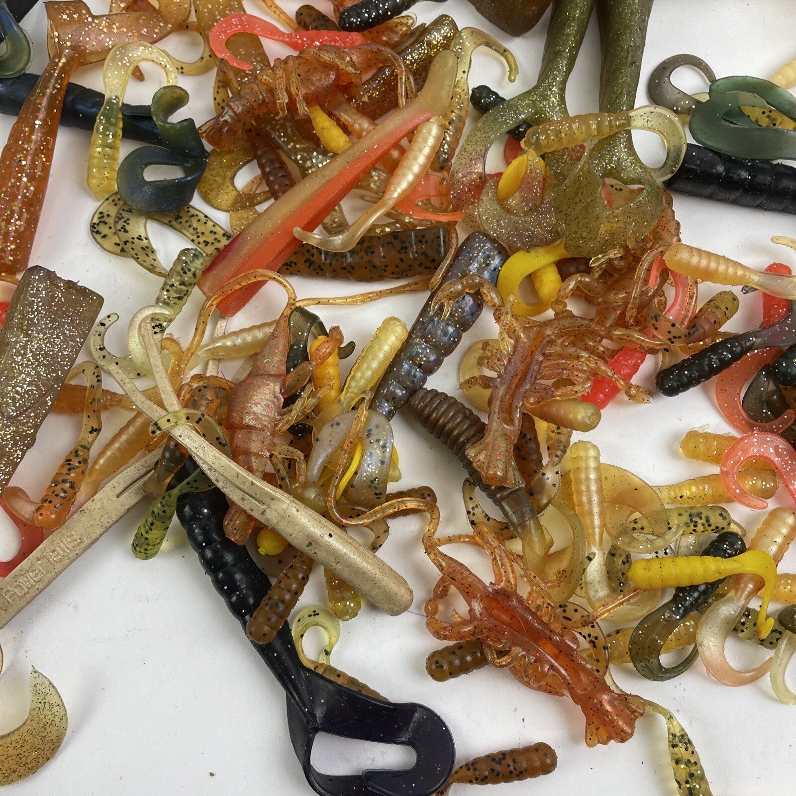 Huge Lot Bass Fishing Soft Lure - Worms Minnows Jig Grub Fishtrap Plastic Rubber