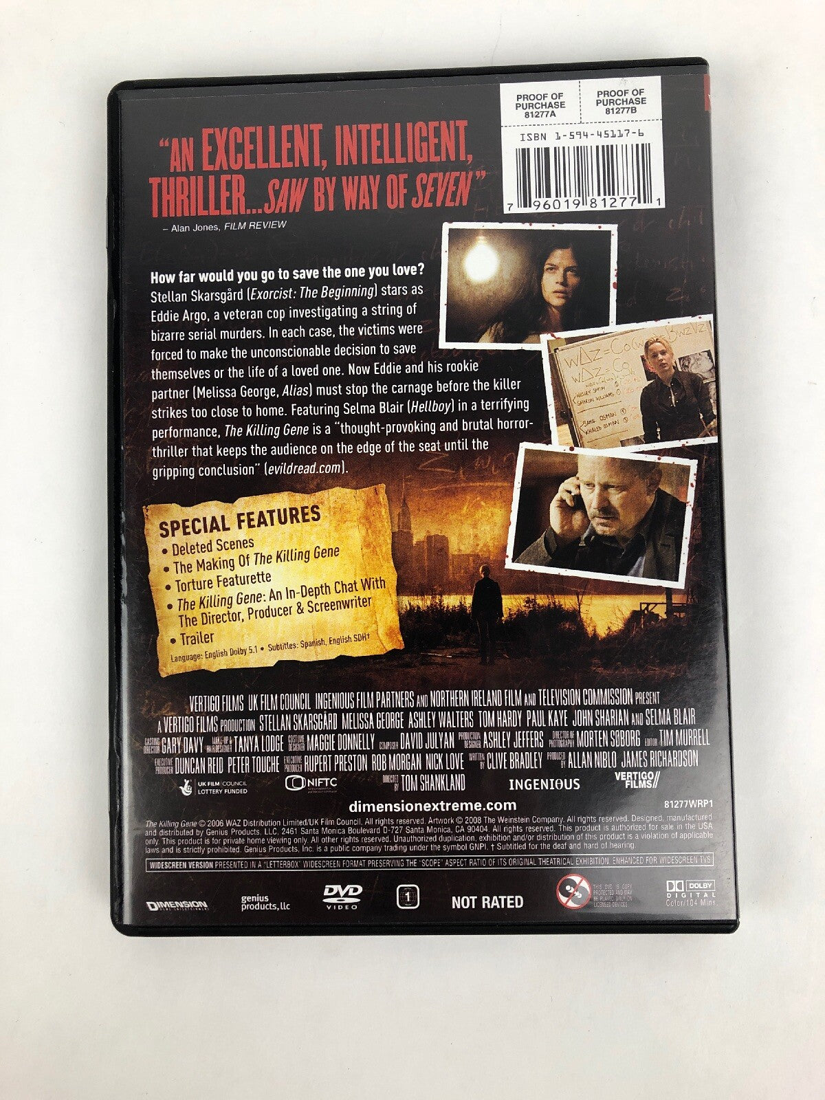 The Killing Gene (DVD, 2008) Selma Blair Ashley Walters Melissa George FSTSHP