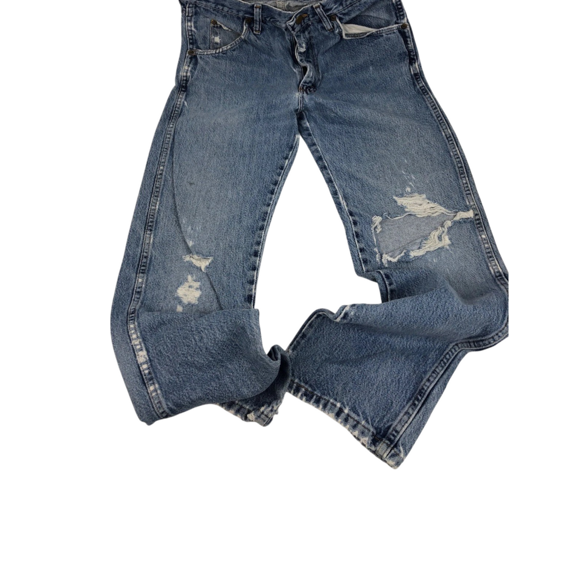 Thrashed Wrangler Jeans Ultra Worn Shredded Grunge Destroyed 32 x 31 Actual WEAR