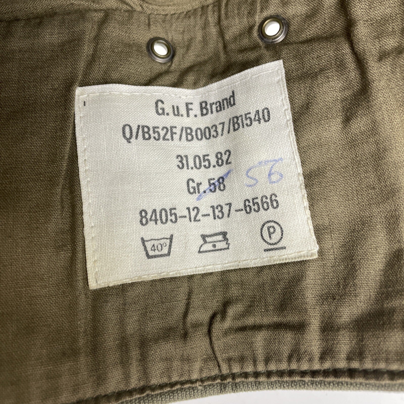 Vintage German Military Army Green Hat Garrison Overseas Wedge Side Cap Size 56