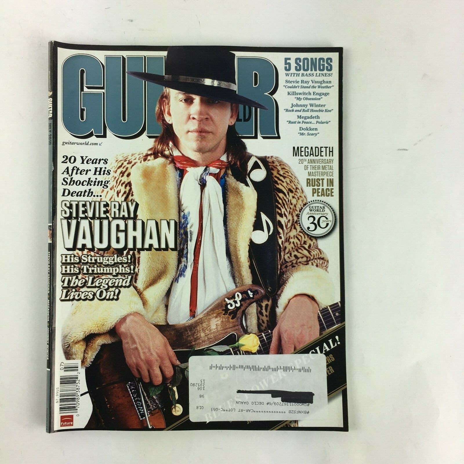 2007 Guitar World Magazine Stevie Ray Vaughan Megadeth Johnny Winter Dokken