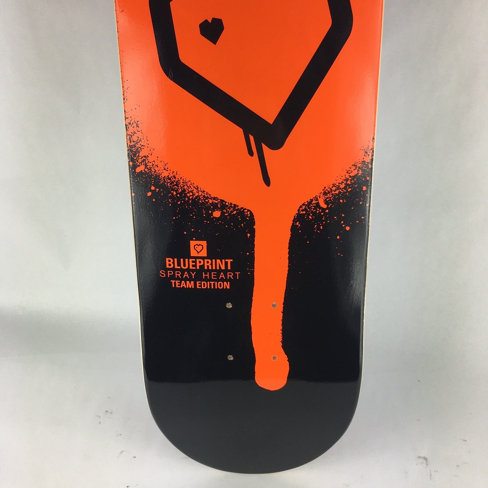 BLUEPRINT skateboards deck 8.25” RARE quality Spray Heart Black Orange