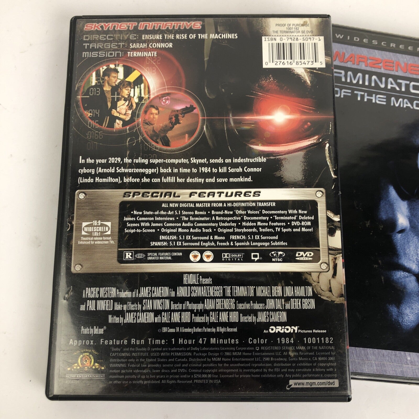 The Terminator & The Terminator 3 Rise of the Machines DVD Video Lot MINT DISCS