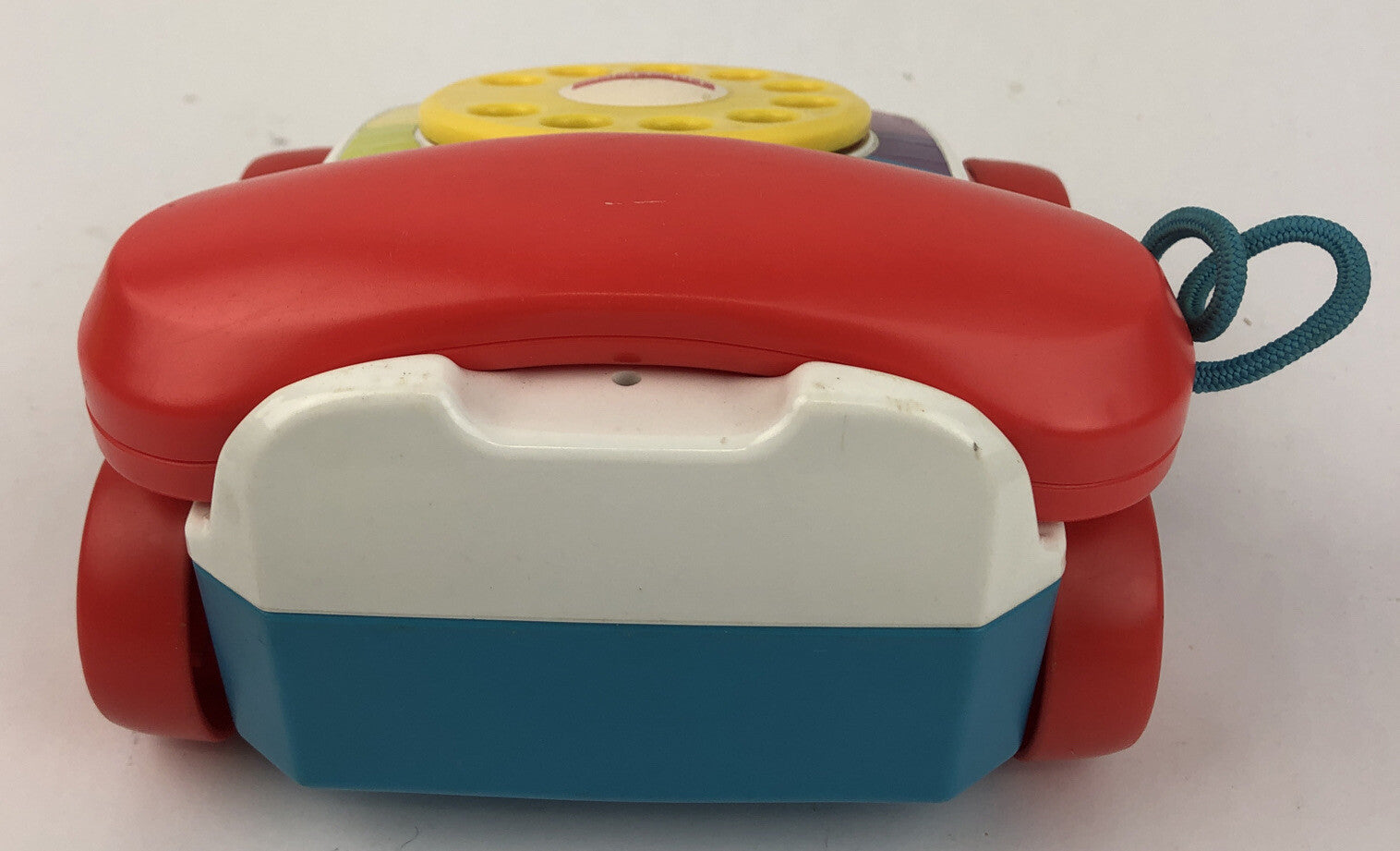 Vintage Fisher Price Pull Along Phone Normal wear Eyes Clacker & Ringer Work
