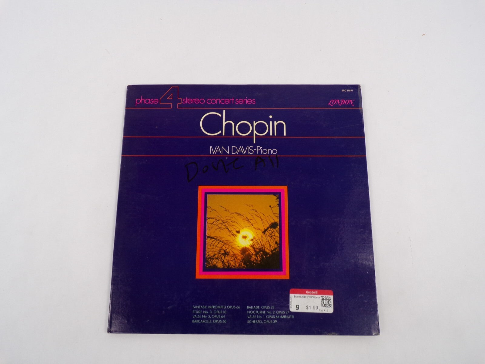 Chopin Ivan Davis-Piano Fantasie Impromptu OP, Etude No. 3 Op, Valse No. 2 Op,
