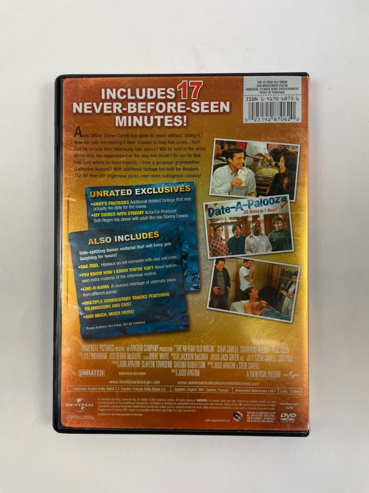 The 40 Year Old Virgin Unrated Now Lasts 17 Minutes Longer Steve CarellDVD Movie