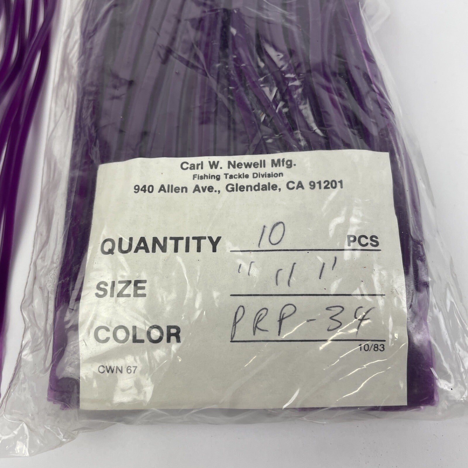 Newell MFG. Fishing Skirts 10 Pack Offshore Trolling Lure Tuna Marlin Wahoo Purp