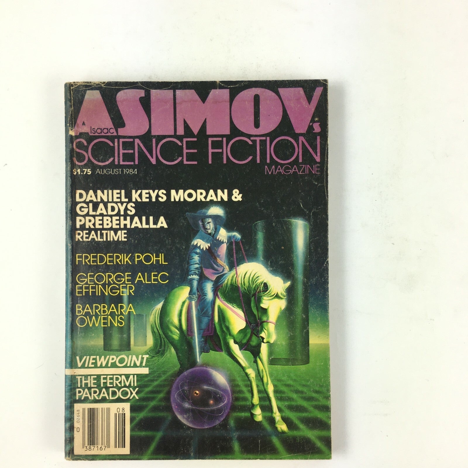 August 1984 Isaac Asimov's Science FictionMagazine Daniel Keys Moran Gladys