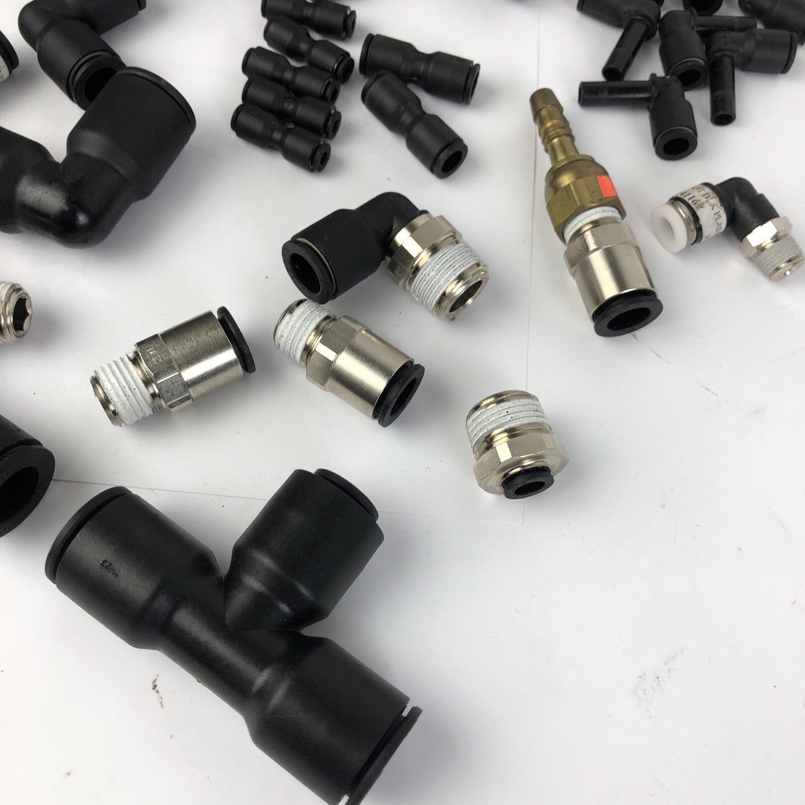Lot of approx. 50 NOS Legris Assorted Tube Press Fittings Stainless / Plastic