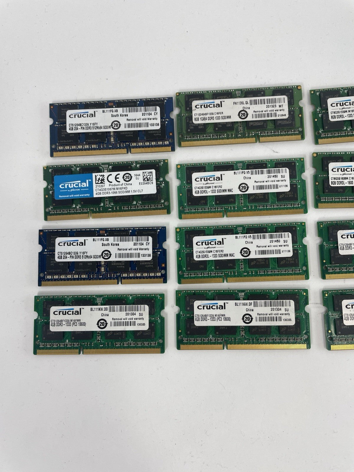 Lot 12 Crucial 4GB DDR3L 1333 SODIMM Apple iMac MacBook Laptop RAM