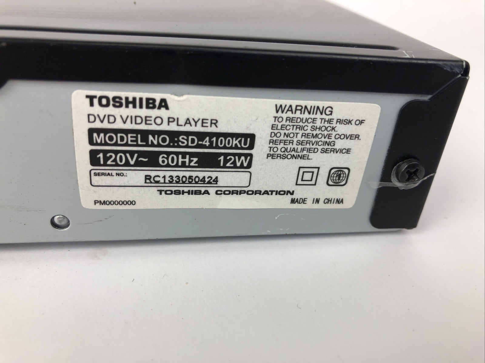 Toshiba SD-4100 DVD Player - Tested/Working - Free Shipping Via FedEx Home