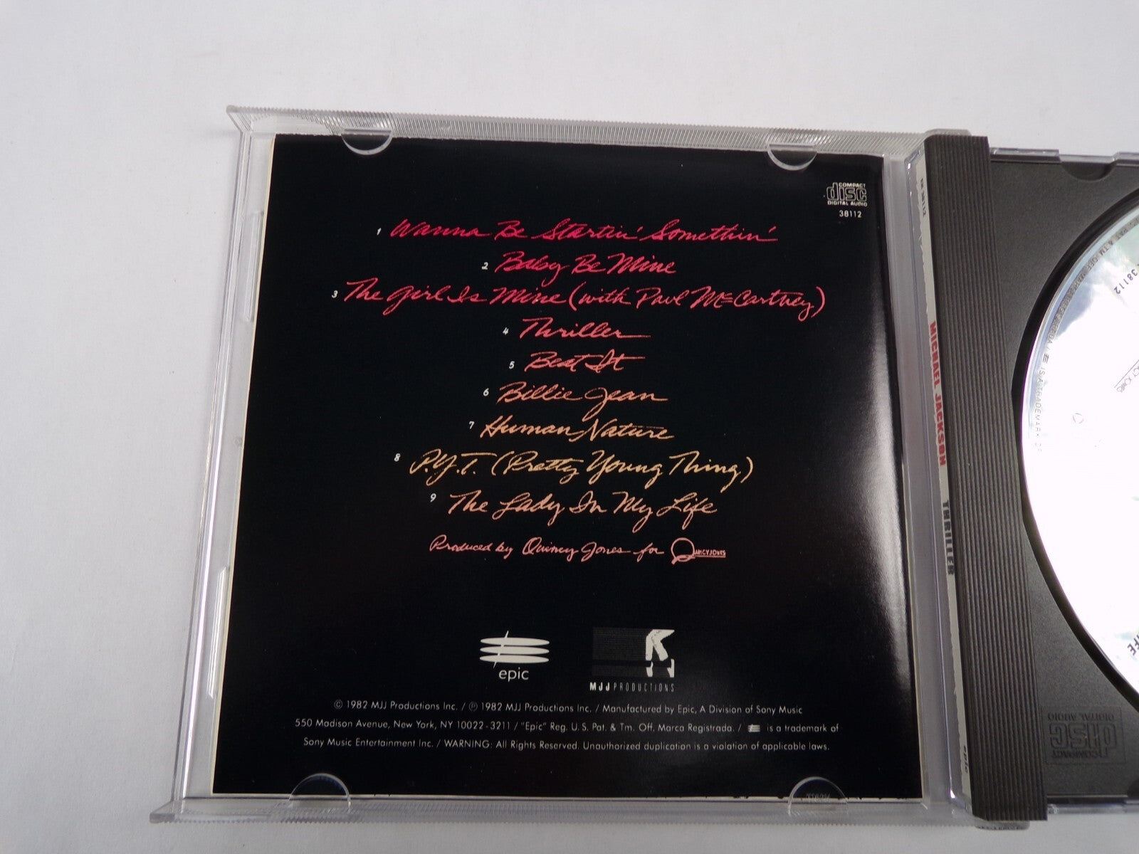 Michael Jackson Thriller Baby Be Mine Billie Jean Human Nature CD#58