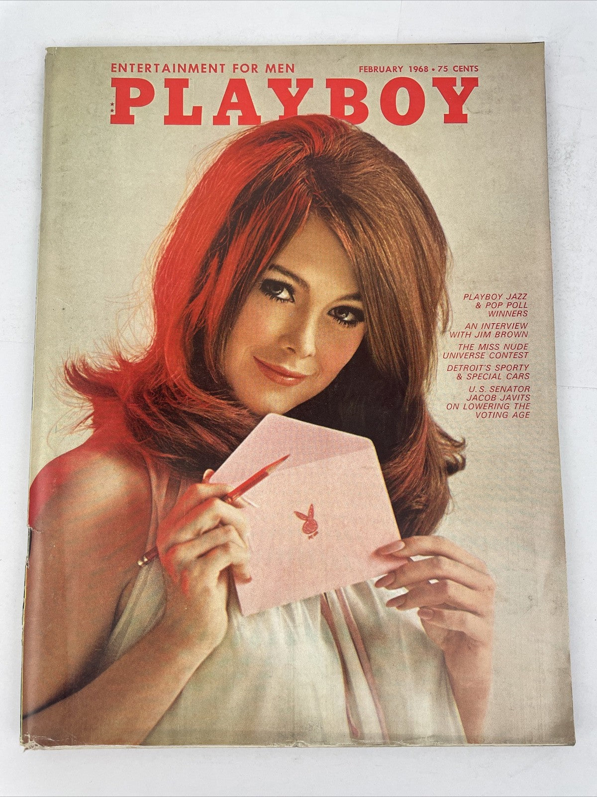 Vintage Playboy Magazine February 1968 Miss Nude Universe Jim Brown Interview