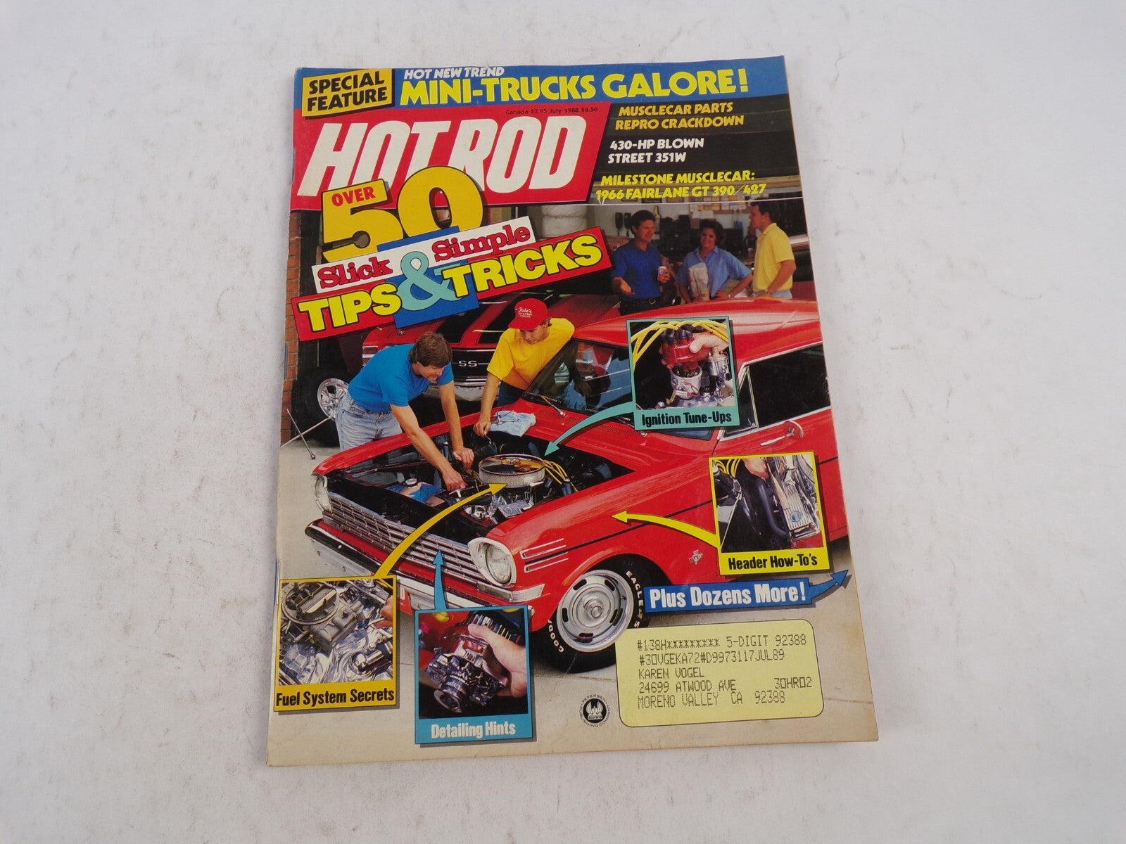 July 1989 Hot Rodding Magazine Slick&Simple Tips&Tricks Special Feature Mini-Tr