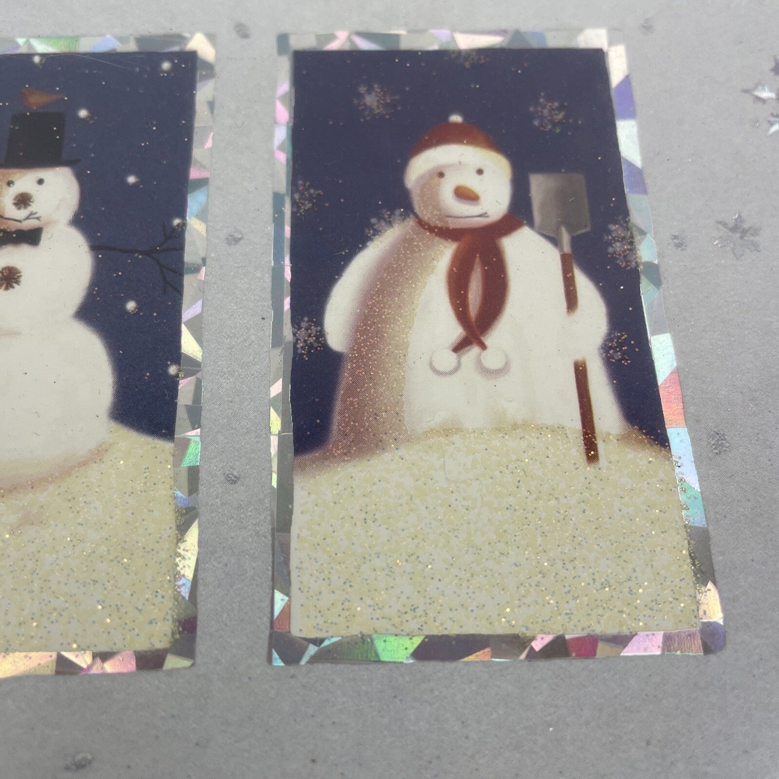 The 3 Snowman Boxed Silver Foil Christmas Cards 42 Ct Envelopes Made In the USA