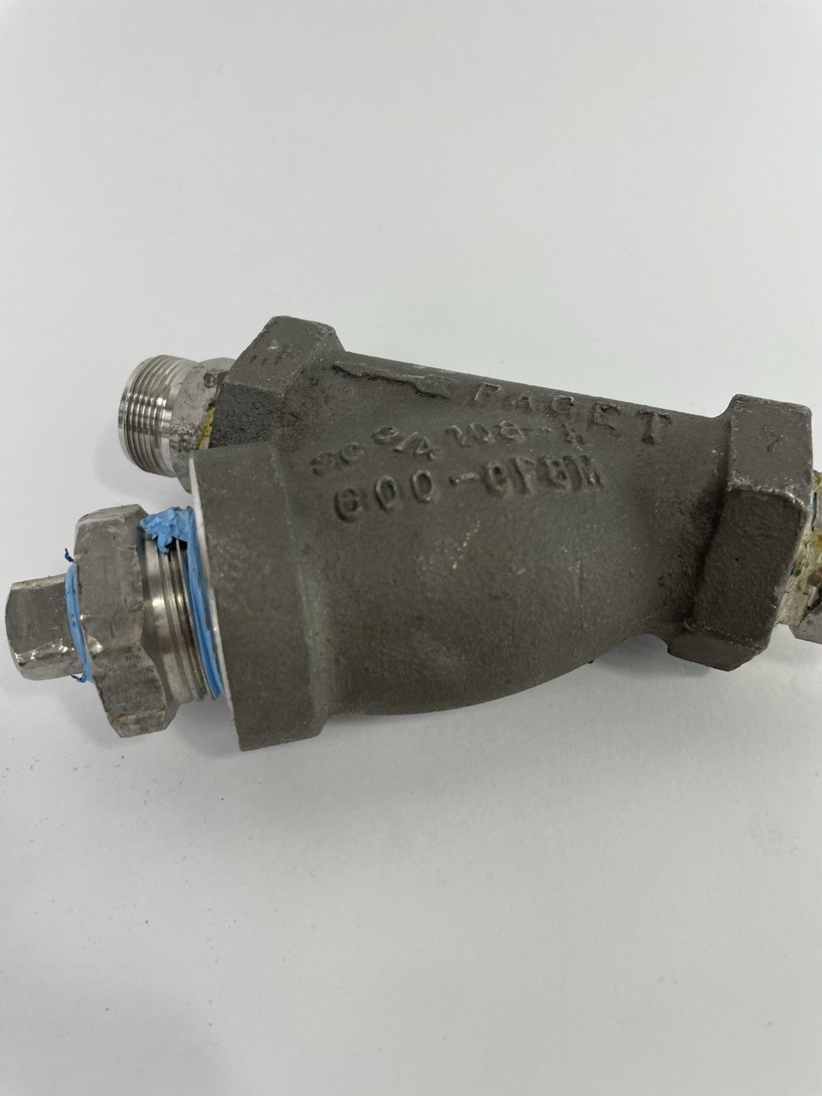 PAGET Y Strainer Stainless Steel CF8M 1" NPT Class 600 1400-WOG 3/4" Blow-Out