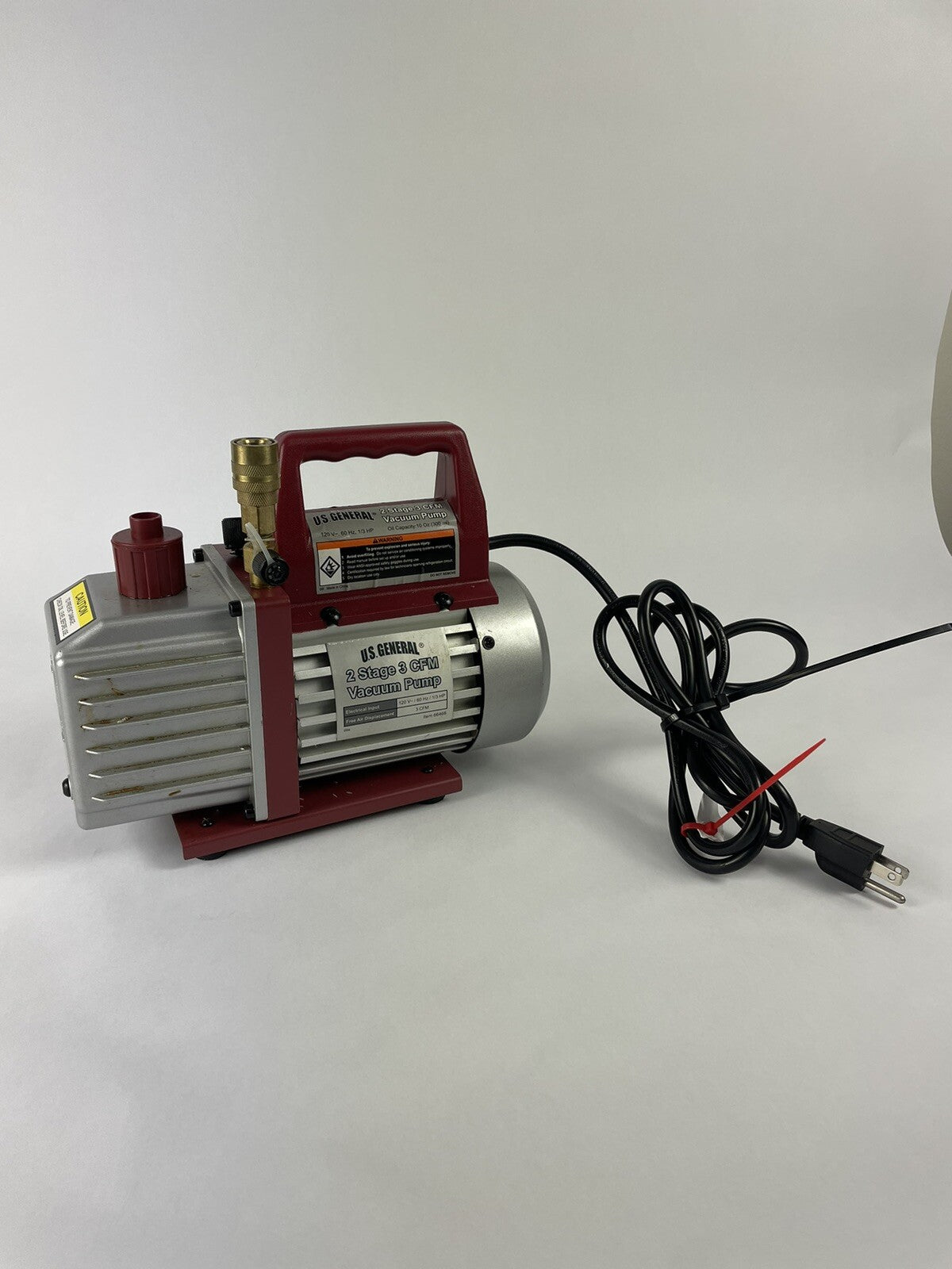 U.S. General 2 Stage 3 CFM Vacuum Pump Item No. 66466