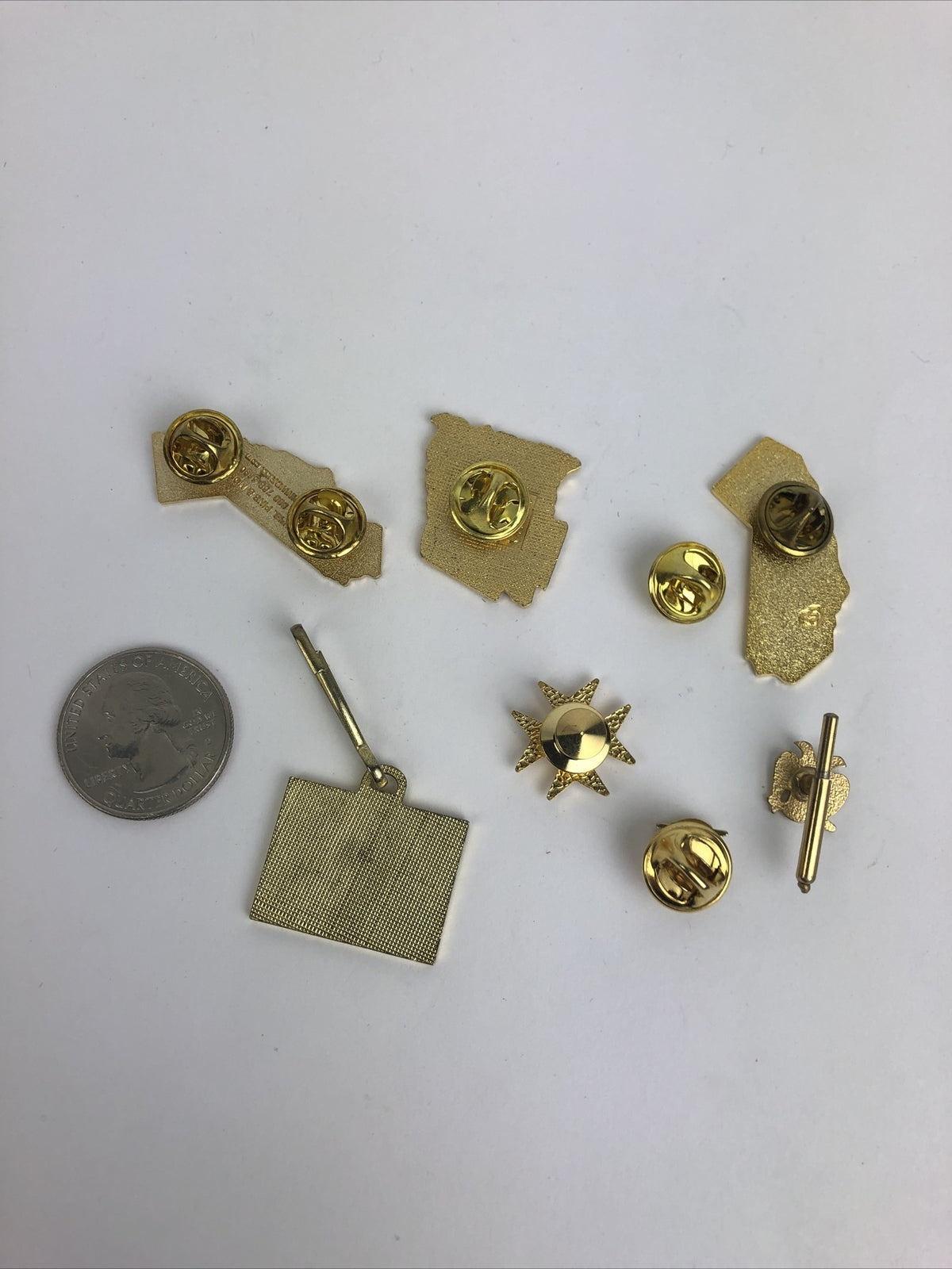 Lot of 8 x Masonic Free Mason Knights Templar RARE CALIFORNIA Lapel Pins + + +
