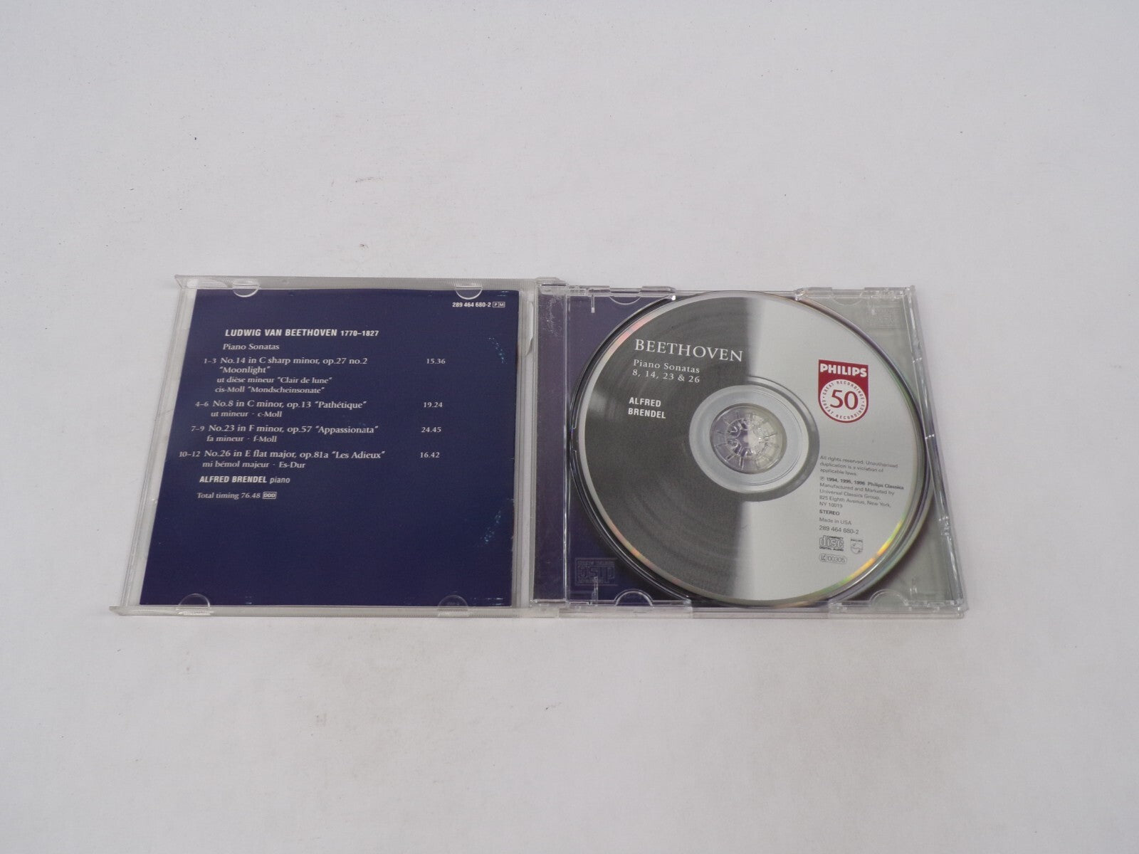 Ludwig Van Beethoven Alfred Brendel Piano Sonatas Moonlight CD#71