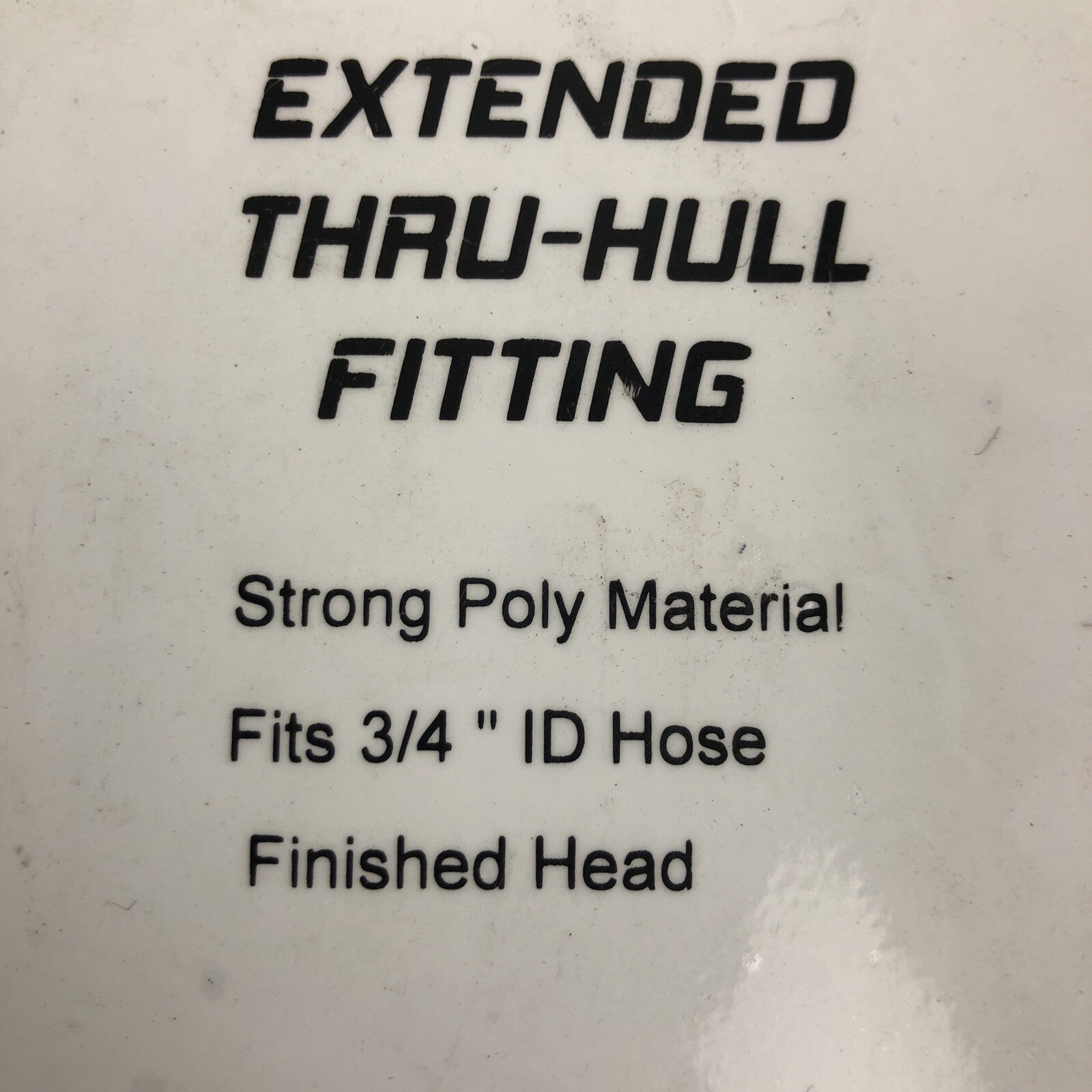 TH-752XL-DP EXTENDED LENGTH Marine THRU-HULL FITTING-3/4" x 4-1/2", White - M2
