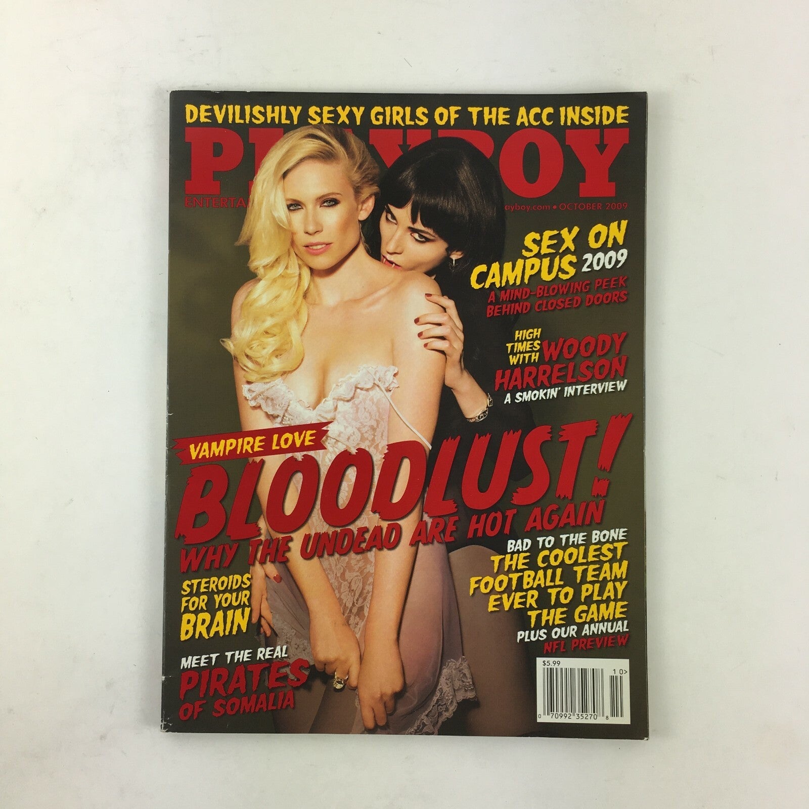 October2009 PlayBoy Magazine Vampire Bloodlust Pirates of Somalia WoodyHarrelson