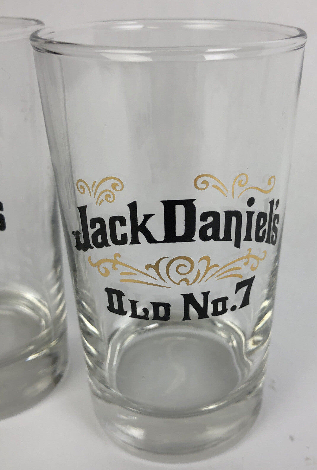 Jack Daniels Old No. 7 Gold Leaf Whiskey Rocks Drink Glasses Set of 4 Clear 8oz