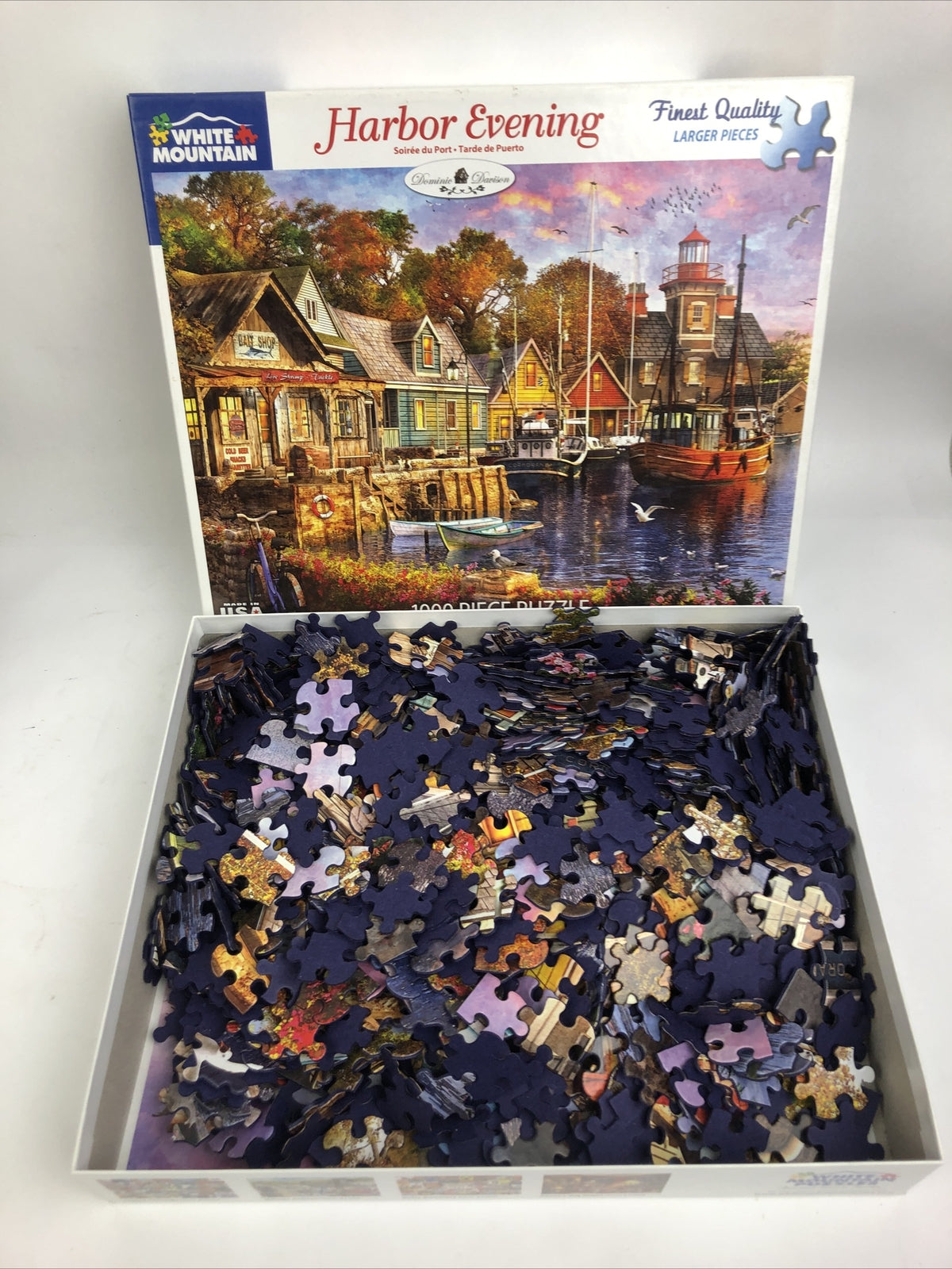 White Mountain Puzzle ~ HARBOR EVENING 1000 Pieces - 24" x 30" Made in the USA