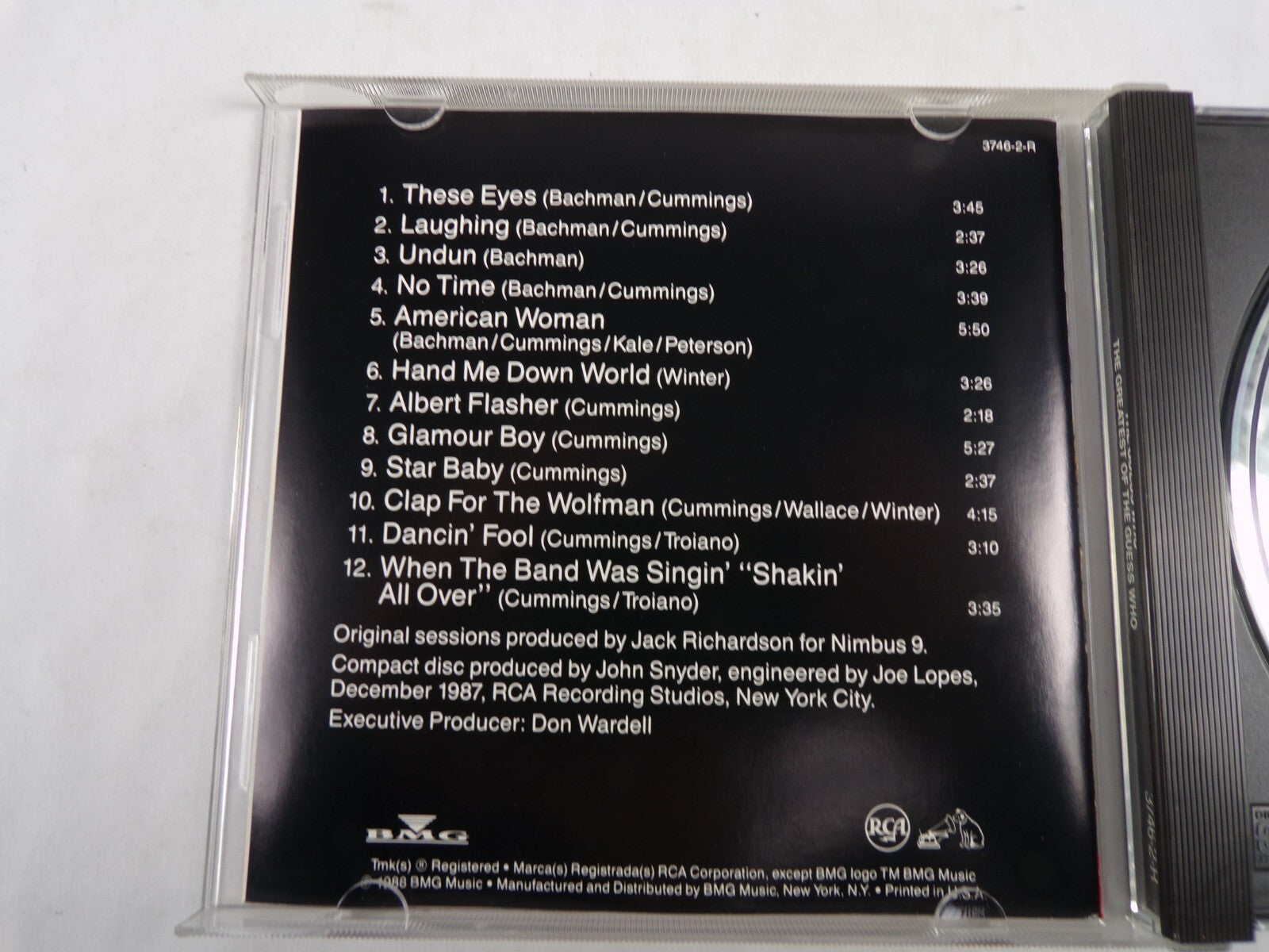 The Guess Who The Greatest Of The Guess Who These Eyes Undun CD#57
