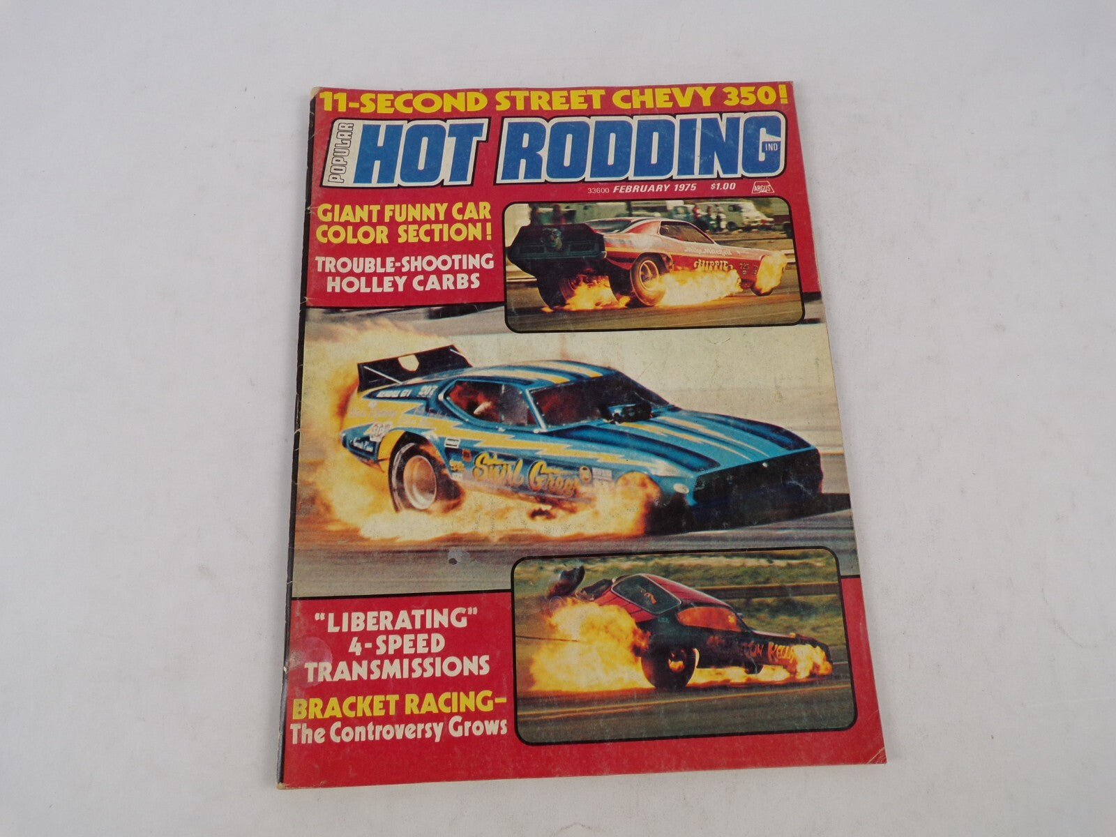 February 1975 Hot Rod Magazine 11-Second Street Chevy 350! Giant Funny Car Color