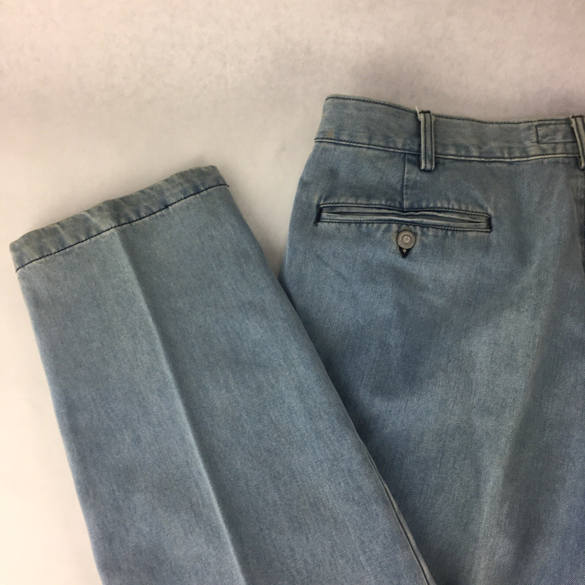 CERRUTI Essential Light Wash Blue Cotton Denim Mens Jeans Straight 52