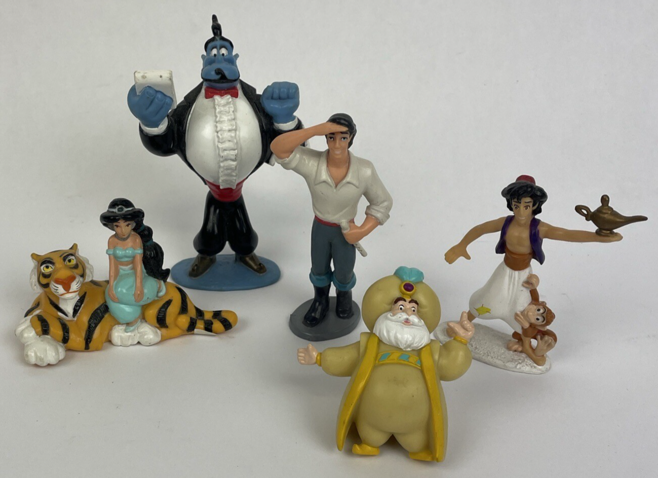 5 x Disney Aladdin Figure Toy Lot Of 5 Cake Toppers PVC Figurine - Largest 4"