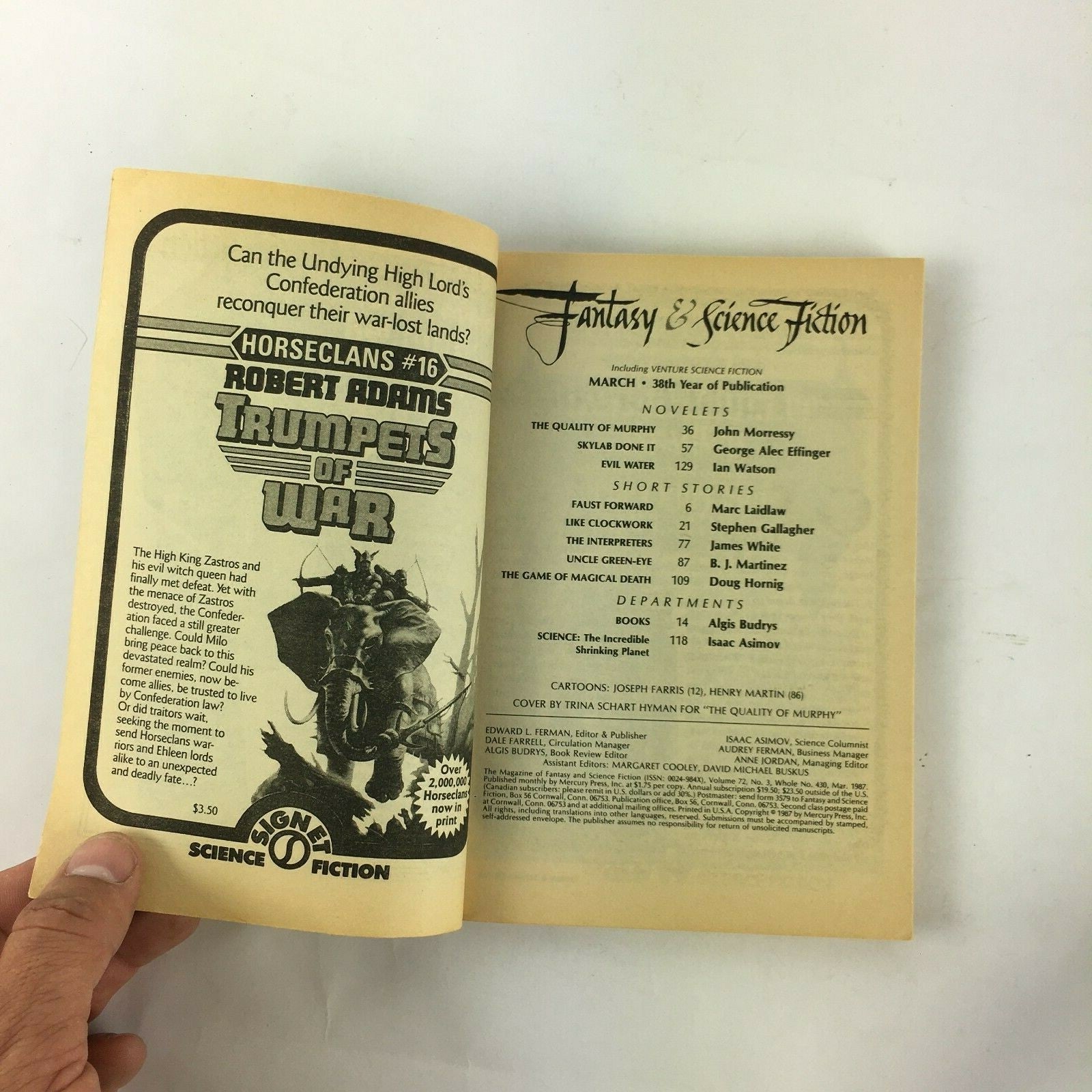 March Fantasy & Science Fiction Magazine George Alec rEffinger Stephen Gallagher