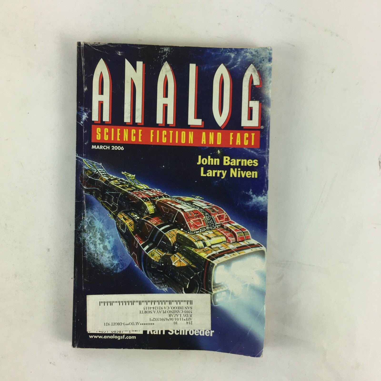 March 2006 Analog Science Fiction Fact Magazine John Barnes Larry Niven Karl