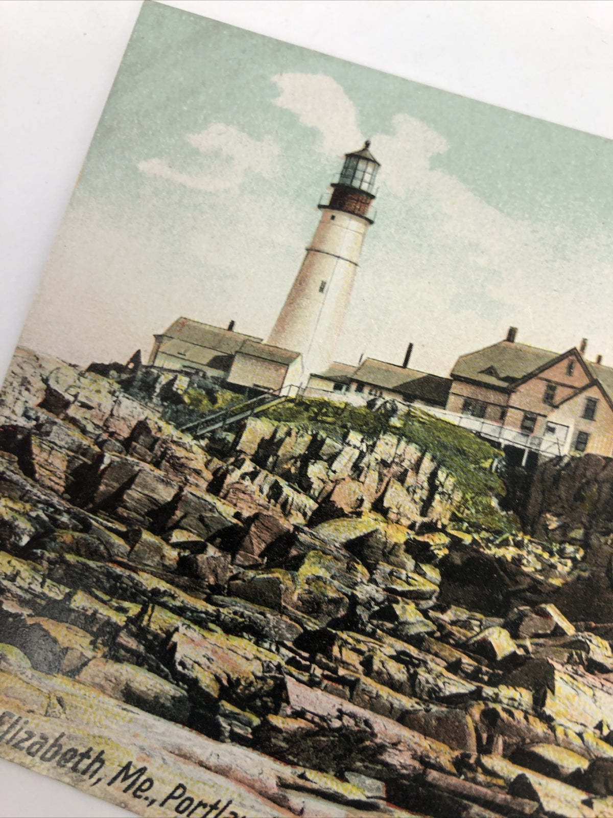NOS Vintage Postcard *VGC* Portland Headlight and Cliffs Cape Elizabeth Maine