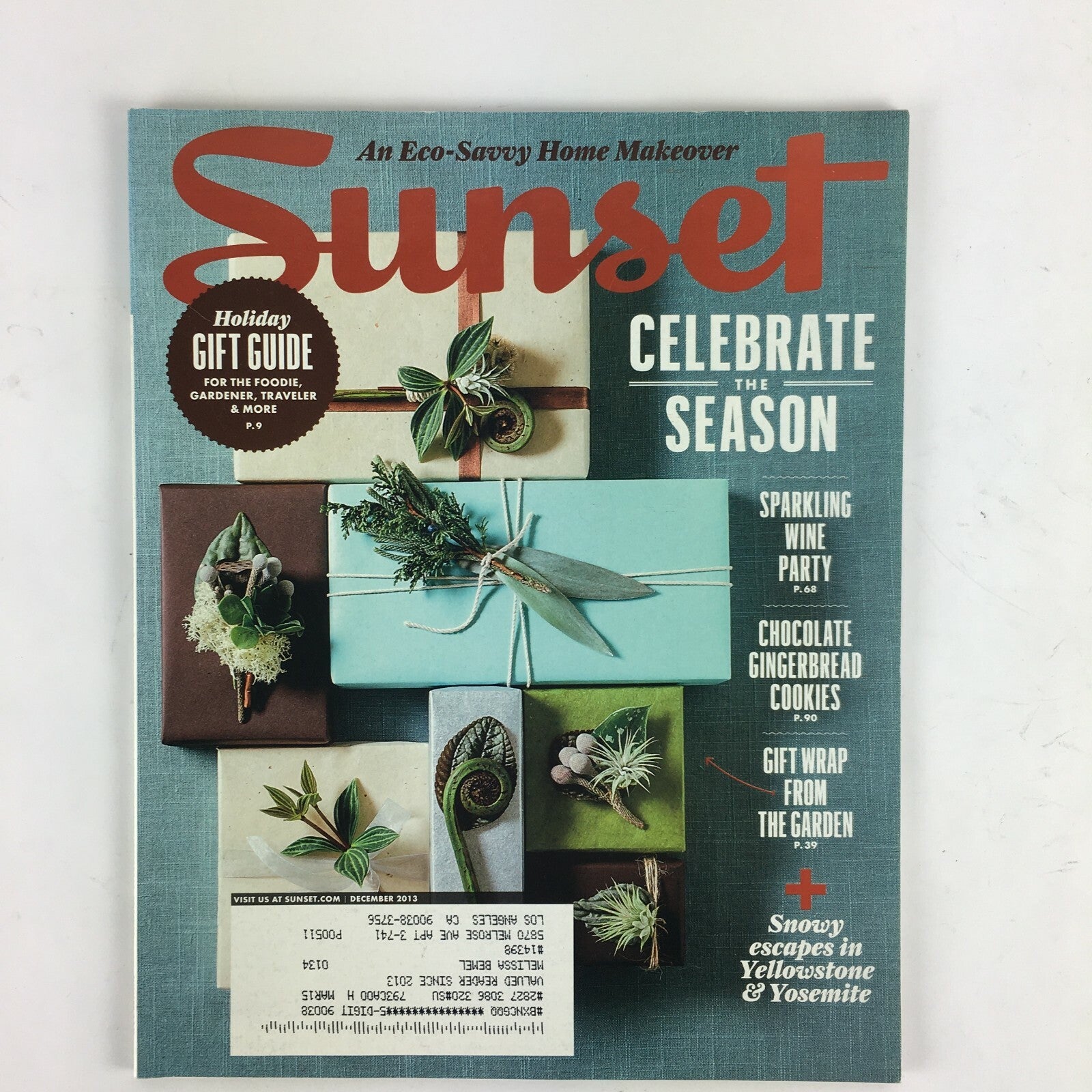 December 2013 Sunset Magazine Celebrate The Season Sparkling Wine Party
