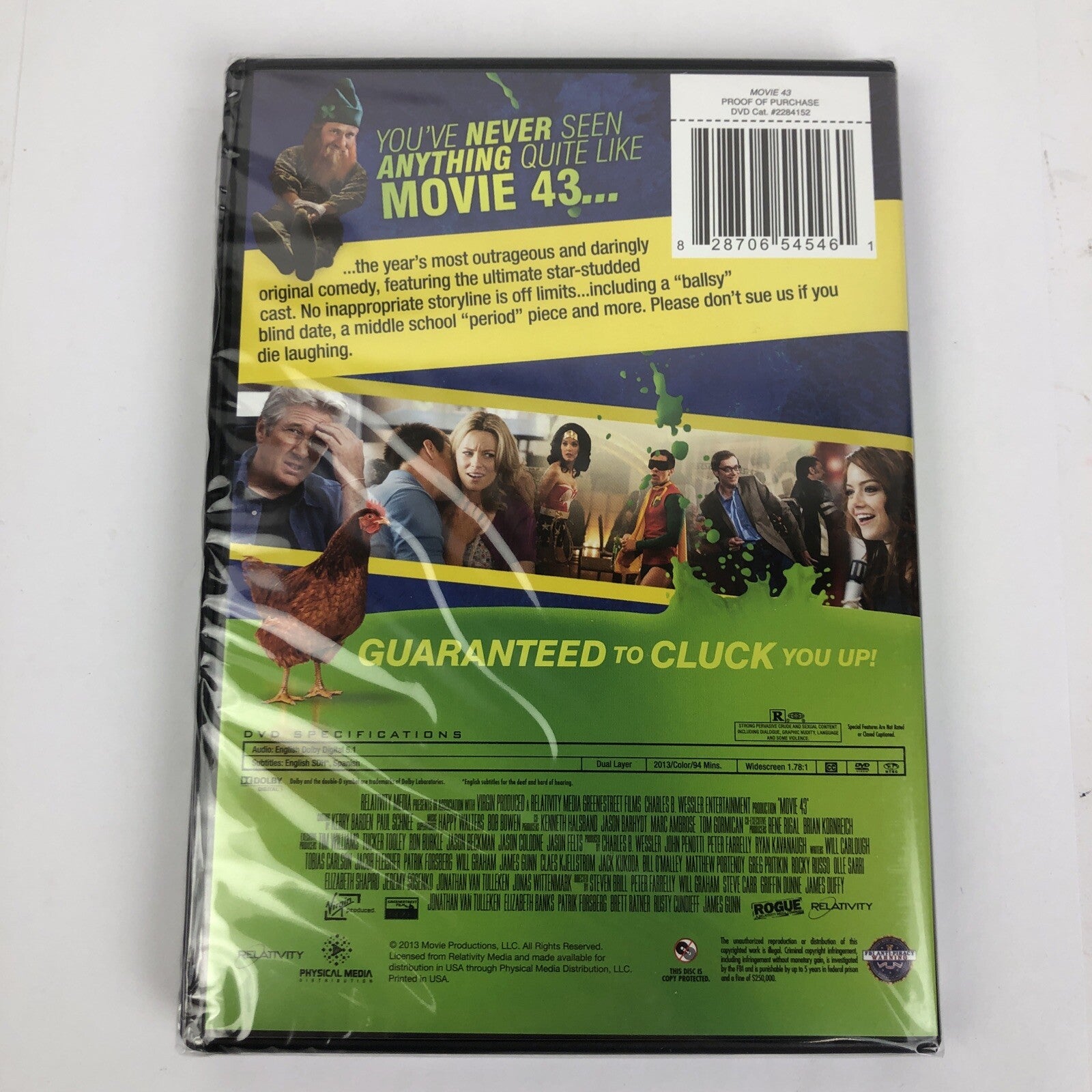 Movie 43, (DVD, 2013,) Halle Berry, Hugh Jackman, Emma Stone, Naomi Watts, NEW!