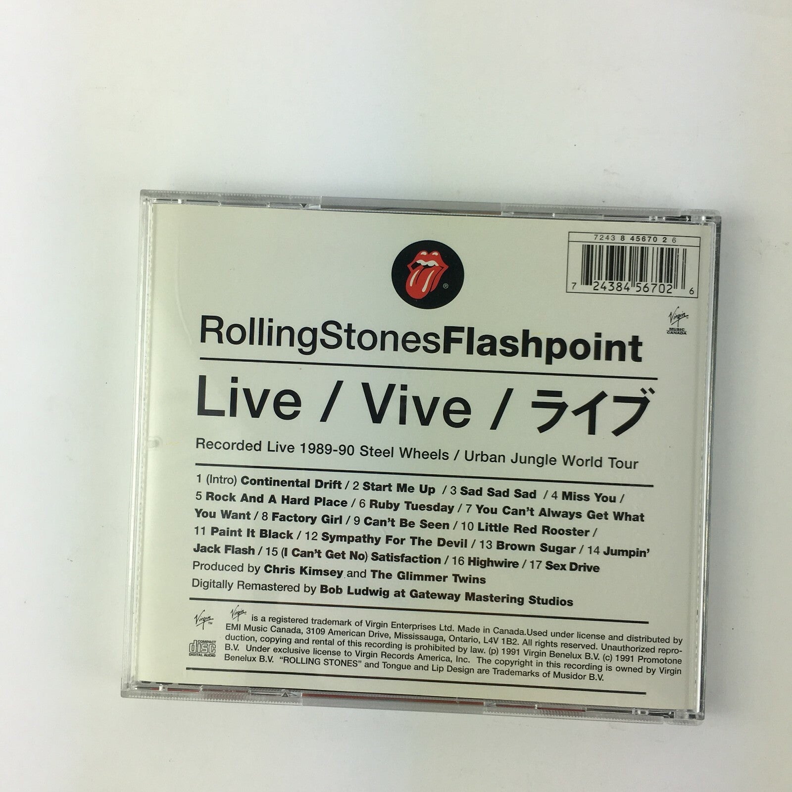 CD Rolling Stones Flashpoint Recorded Live 1989-90 Steel Wheels Urban Jungle..