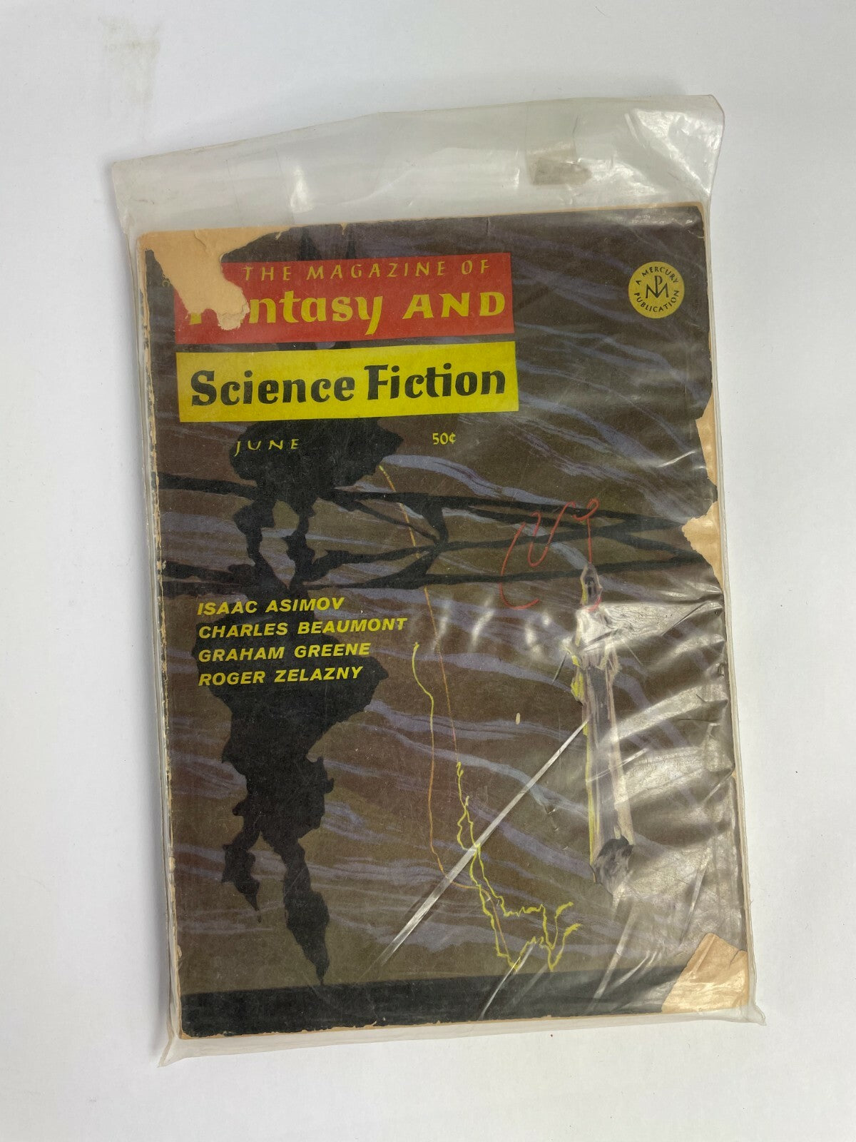 June Fantasy and Science Fiction Isaac Asimony Charles Beaumont Graham Greene