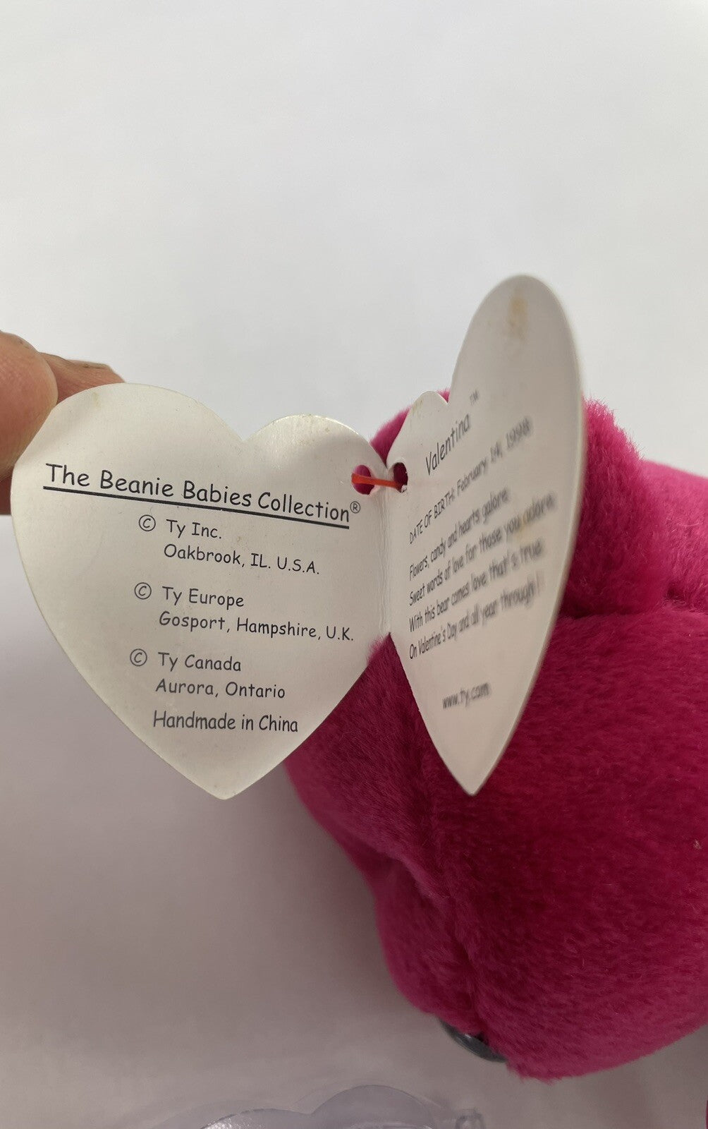 Valentina RARE TY Beanie Baby TAG ERRORS 1998/99 w hologram New & Mint